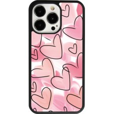iPhone 13 Pro Case Hülle - Silikon schwarz Easter 2023 pink hearts