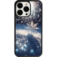 Coque iPhone 13 Pro - Silicone rigide noir Flocon Solaire Éclat