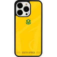 Coque iPhone 13 Pro - Silicone rigide noir Maillot de football Afrique du Sud 2026 personnalisable
