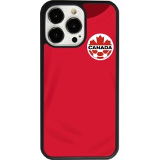 Coque iPhone 13 Pro - Silicone rigide noir Maillot de football Canada 2022 personnalisable