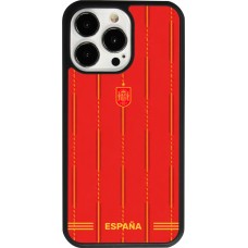 Coque iPhone 13 Pro - Silicone rigide noir Maillot de football Espagne 2026 personnalisable