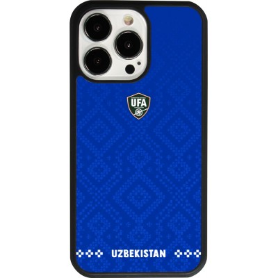 Coque iPhone 13 Pro - Silicone rigide noir Maillot de football Ouzbékistan 2026 personnalisable