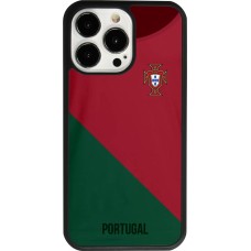 Coque iPhone 13 Pro - Silicone rigide noir Maillot de football Portugal 2022