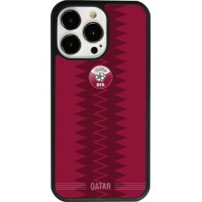 Coque iPhone 13 Pro - Silicone rigide noir Maillot de football Qatar 2026 personnalisable