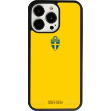 Coque iPhone 13 Pro - Silicone rigide noir Maillot de football Suède 2026 personnalisable