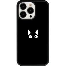 iPhone 13 Pro Case Hülle - Silikon schwarz Funny cat on black