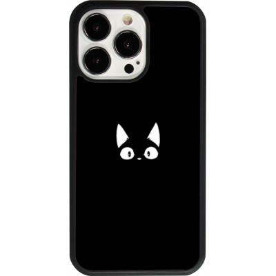 iPhone 13 Pro Case Hülle - Silikon schwarz Funny cat on black