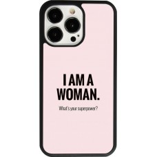 Coque iPhone 13 Pro - Silicone rigide noir I am a woman