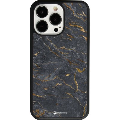 Hülle iPhone 13 Pro - Silikon schwarz Grey Gold Marble