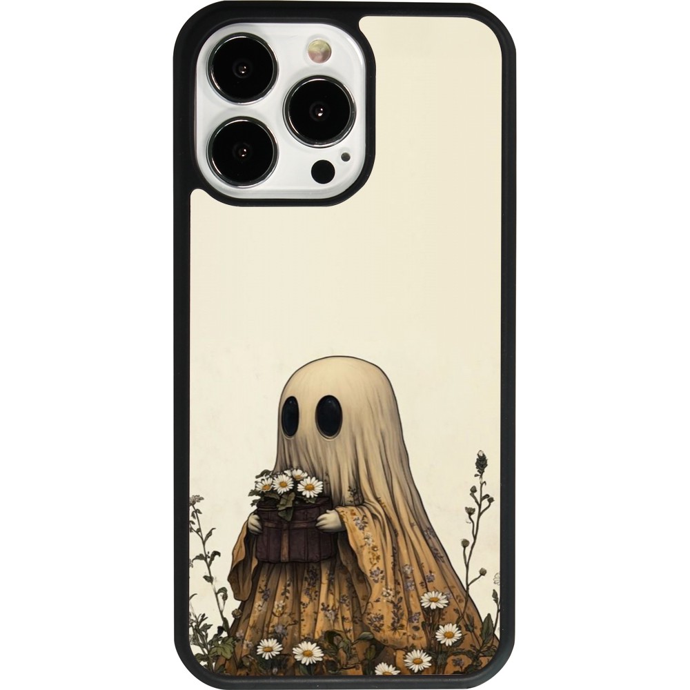 Coque iPhone 13 Pro - Silicone rigide noir Halloween 2025 Ghost gardener