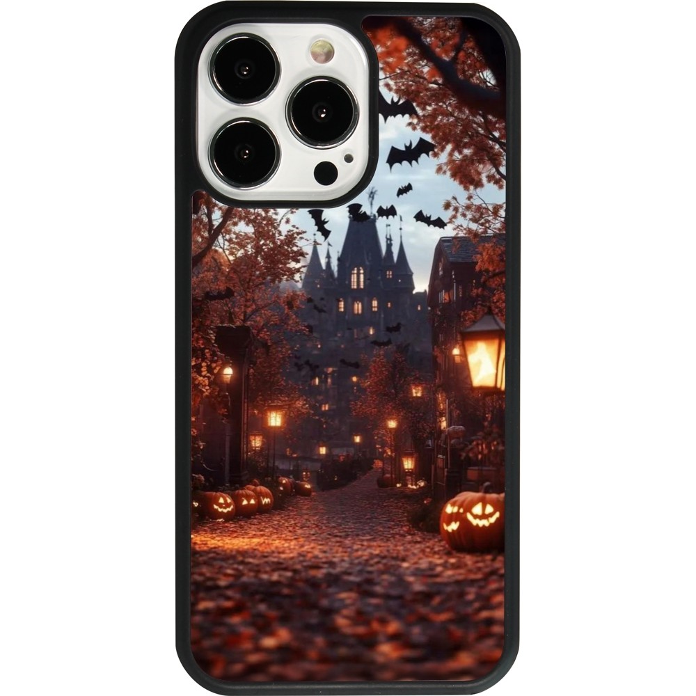 iPhone 13 Pro Case Hülle - Silikon schwarz Halloween 2025 Haunted house