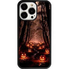 Coque iPhone 13 Pro - Silicone rigide noir Halloween 2025 Road of Terrifying Pumpkins