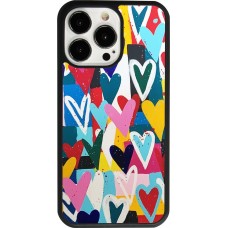 iPhone 13 Pro Case Hülle - Silikon schwarz Joyful Hearts