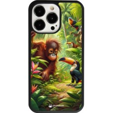 iPhone 13 Pro Case Hülle - Silikon schwarz Tropischer Dschungel Tayrona