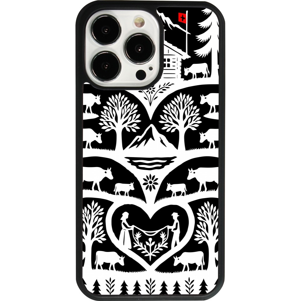 Coque iPhone 13 Pro - Silicone rigide noir Poya Suisse 2 noir