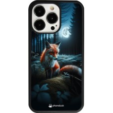 iPhone 13 Pro Case Hülle - Silikon schwarz Fuchs Mond Wald