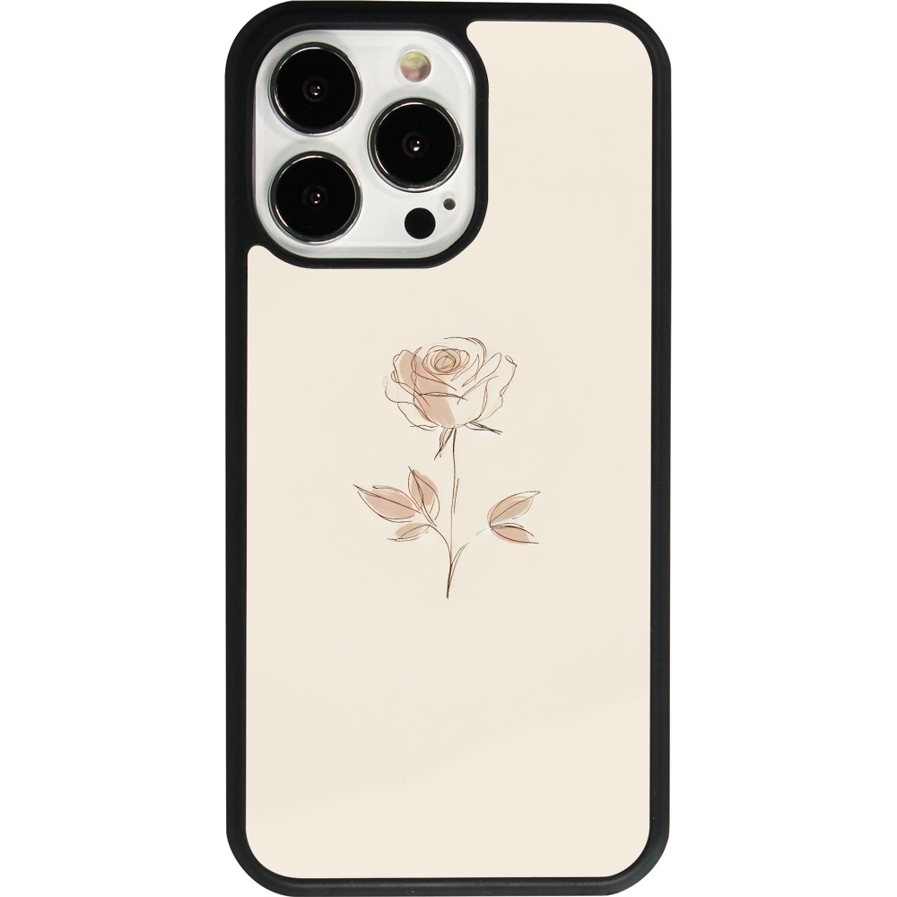 Coque iPhone 13 Pro - Silicone rigide noir Sable Rose Minimaliste