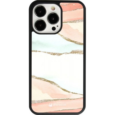Coque iPhone 13 Pro - Silicone rigide noir Shimmering Orange