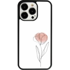 Coque iPhone 13 Pro - Silicone rigide noir Spring 23 minimalist flower