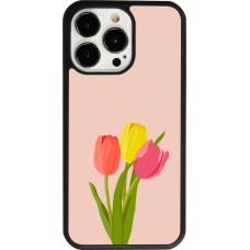 iPhone 13 Pro Case Hülle - Silikon schwarz Spring 23 tulip trio