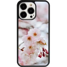 Coque iPhone 13 Pro - Silicone rigide noir Cherry tree 2026