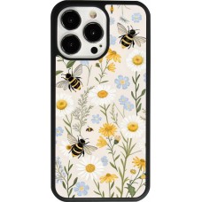 Coque iPhone 13 Pro - Silicone rigide noir Pattern bees 2026