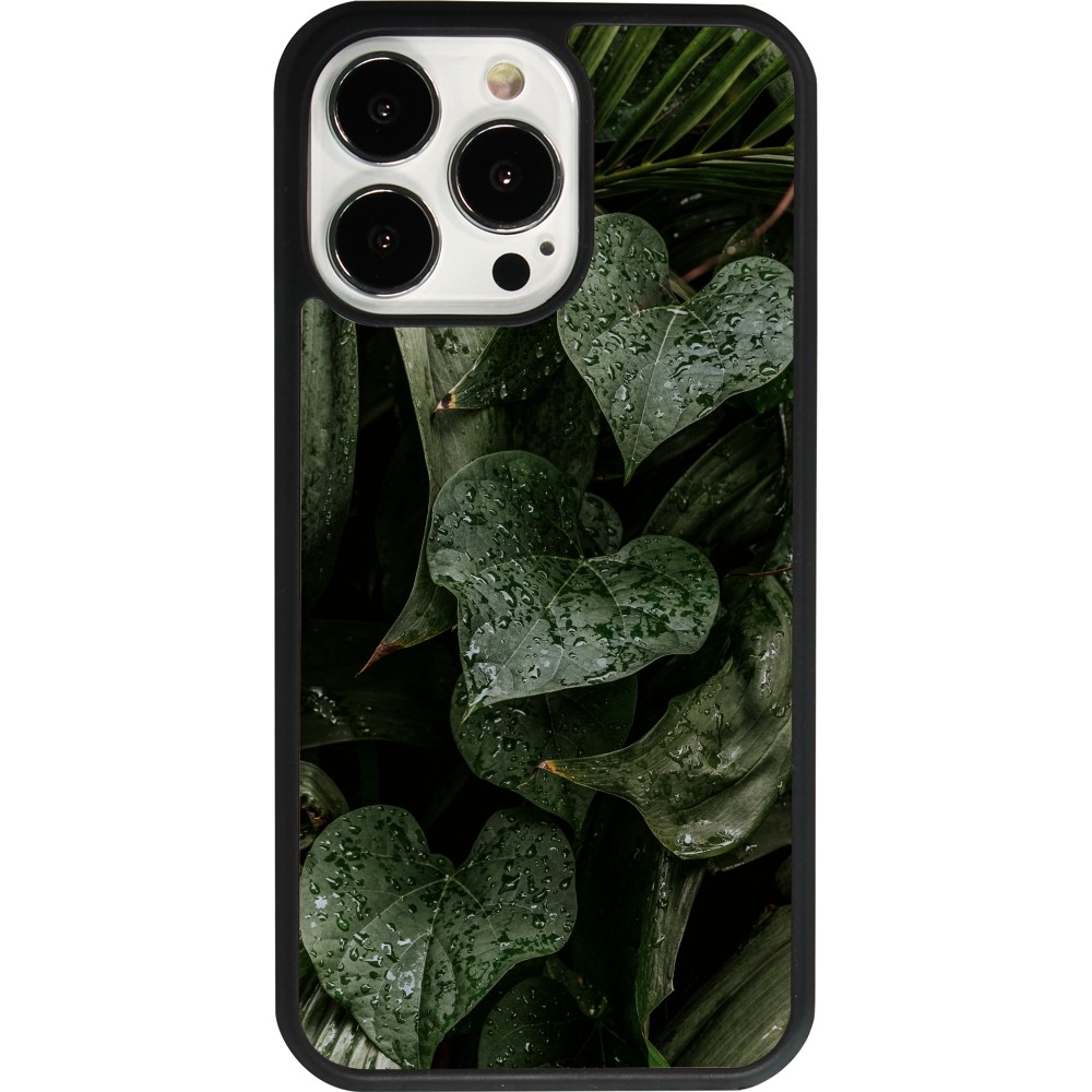 Coque iPhone 13 Pro - Silicone rigide noir Spring 23 fresh plants
