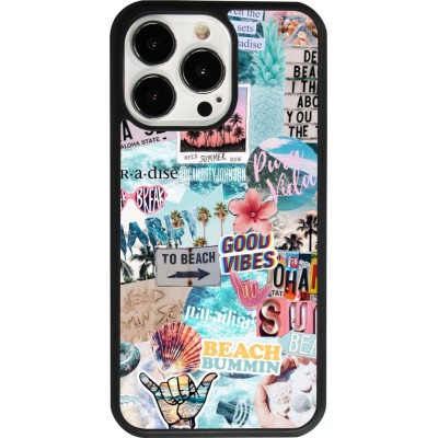 Coque iPhone 13 Pro - Silicone rigide noir Summer 20 collage