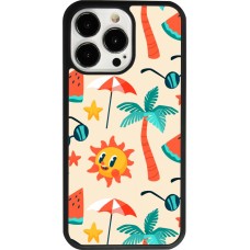 iPhone 13 Pro Case Hülle - Silikon schwarz Summer 2025 Pattern soleil