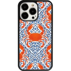 Coque iPhone 13 Pro - Silicone rigide noir Crabs and pearls Summer 2026
