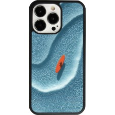 Coque iPhone 13 Pro - Silicone rigide noir Orange surf Summer 2026