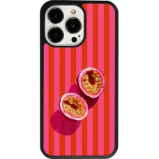 Coque iPhone 13 Pro - Silicone rigide noir Passion fruit Summer 2026