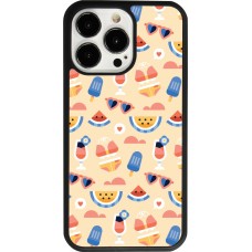 Coque iPhone 13 Pro - Silicone rigide noir Pattern Summer 2026