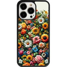 Coque iPhone 13 Pro - Silicone rigide noir Summer Floral Pattern