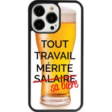 Coque iPhone 13 Pro - Silicone rigide noir Tout travail mérite sa bière