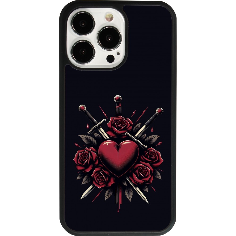 iPhone 13 Pro Case Hülle - Silikon schwarz Valentine 2024 gothic love