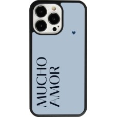 iPhone 13 Pro Case Hülle - Silikon schwarz Valentine 2024 mucho amor azul