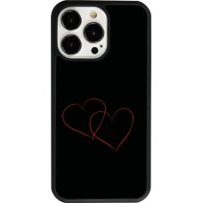 iPhone 13 Pro Case Hülle - Silikon schwarz Valentine 2023 attached heart