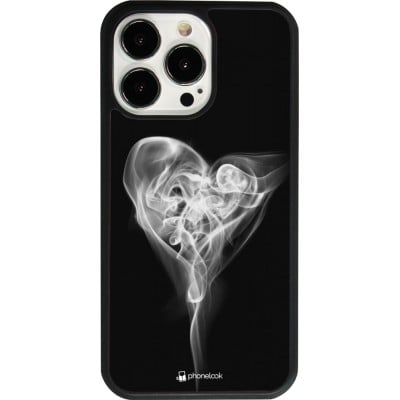 Coque iPhone 13 Pro - Silicone rigide noir Valentine 2022 Black Smoke