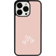 iPhone 13 Pro Case Hülle - Silikon schwarz Valentine 2023 three minimalist hearts