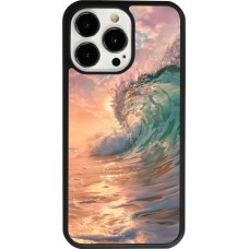 Coque iPhone 13 Pro - Silicone rigide noir Wave Sunset