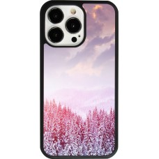 iPhone 13 Pro Case Hülle - Silikon schwarz Winter 22 Pink Forest