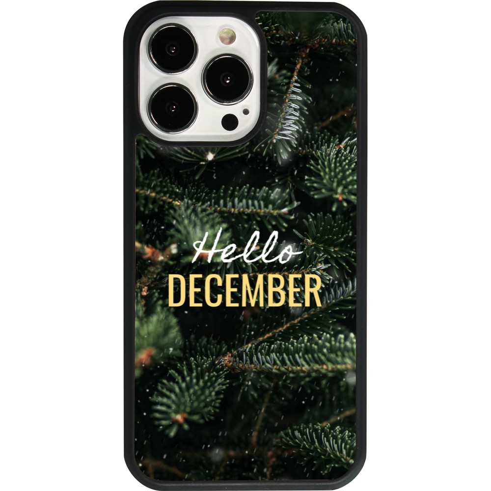 iPhone 13 Pro Case Hülle - Silikon schwarz Winter 25 Winter hello december