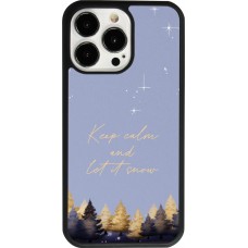 Coque iPhone 13 Pro - Silicone rigide noir Winter 25 Winter illustration of trees