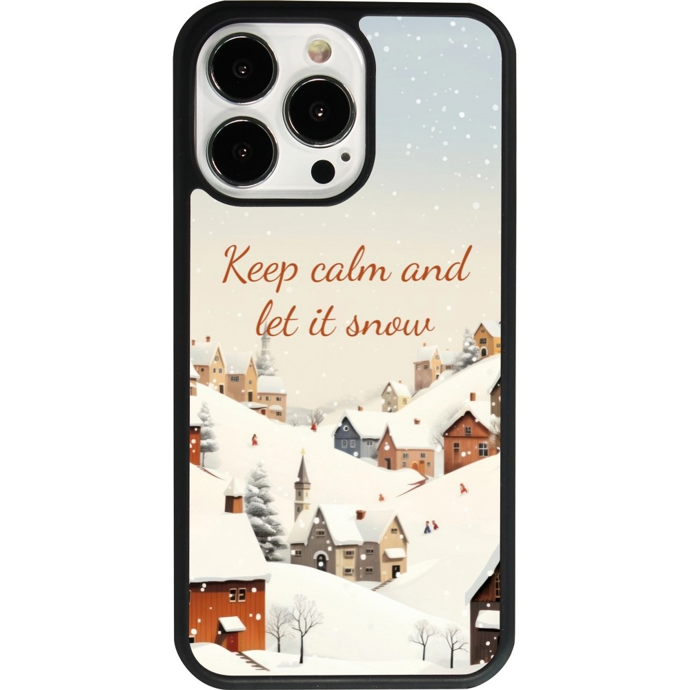 Coque iPhone 13 Pro - Silicone rigide noir Winter 25 Winter Keep calm and let it snow