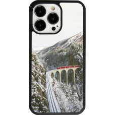 Coque iPhone 13 Pro - Silicone rigide noir Winter 25 Winter polar express