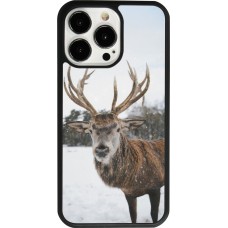 Coque iPhone 13 Pro - Silicone rigide noir Winter 25 Winter reindeer
