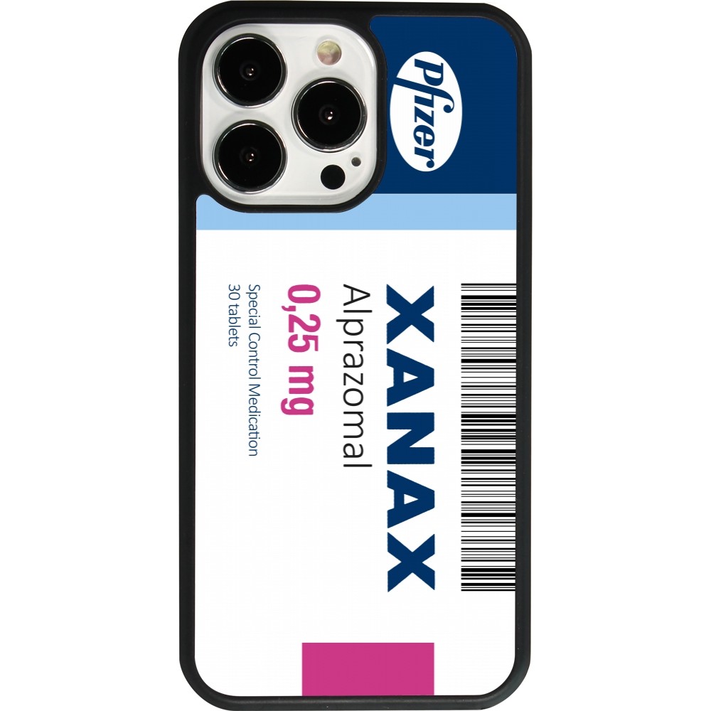 Coque iPhone 13 Pro - Silicone rigide noir Xanax Alprazolam 2025