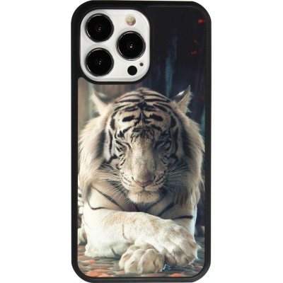 iPhone 13 Pro Case Hülle - Silikon schwarz Zen Tiger