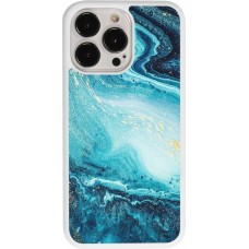 iPhone 13 Pro Case Hülle - Silikon weiss Sea Foam Blue
